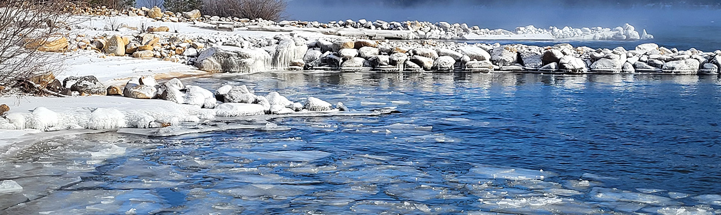 frozen shoreline